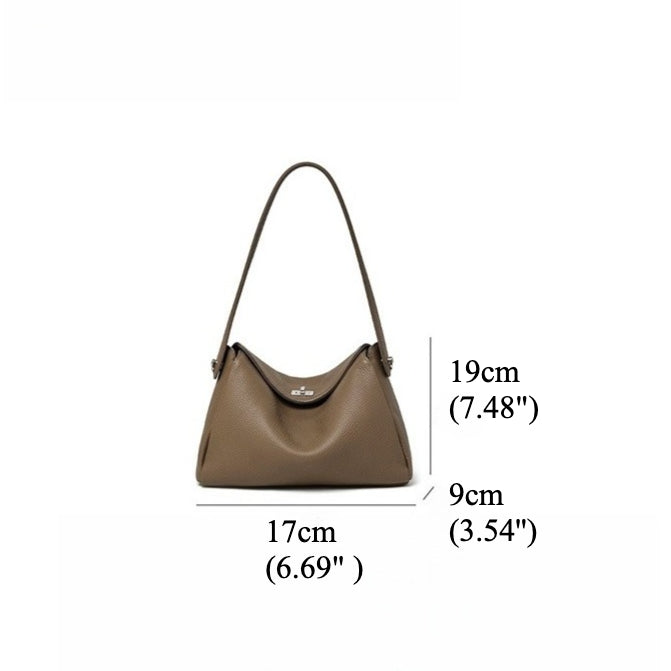 Women's Lychee-Grain Cowhide Convertible Hobo Bag