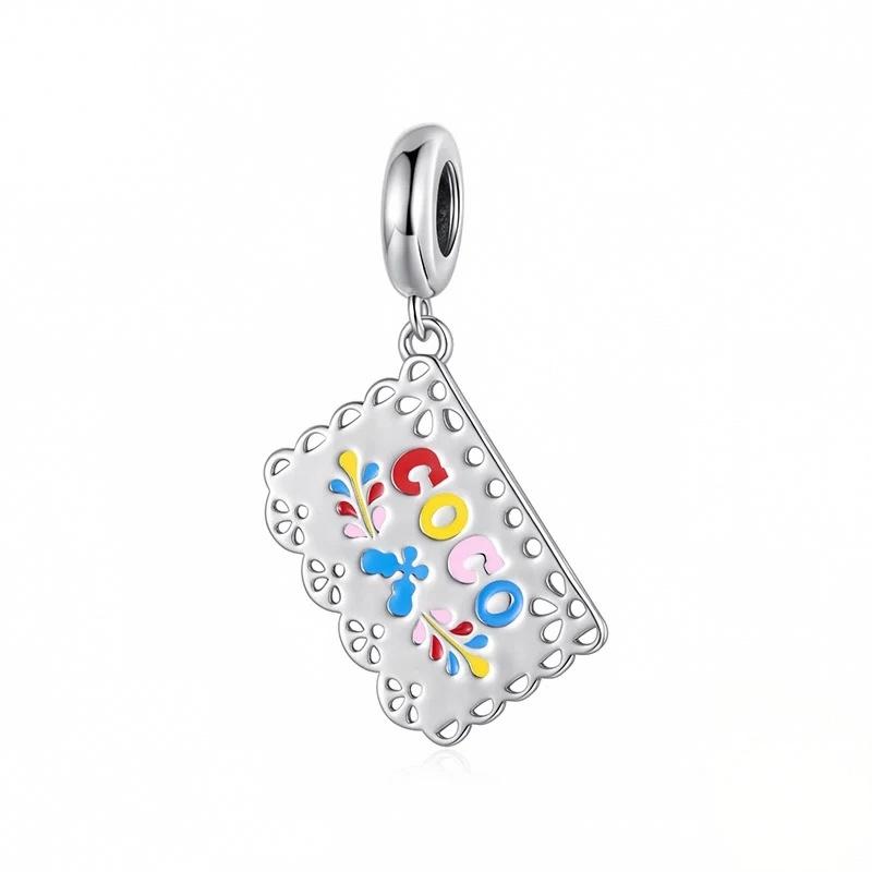 “Dia de los Muertos” S925 Sterling Silver Memorial Banner Pendant Bead