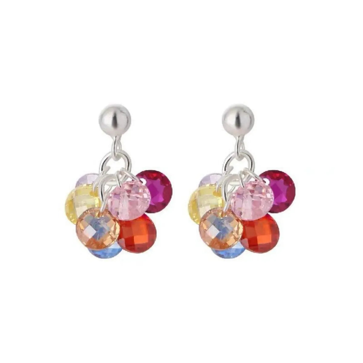925 Sterling Silver Multicolor Cubic Zirconia Earrings – Colorful Sparkle Jewelry