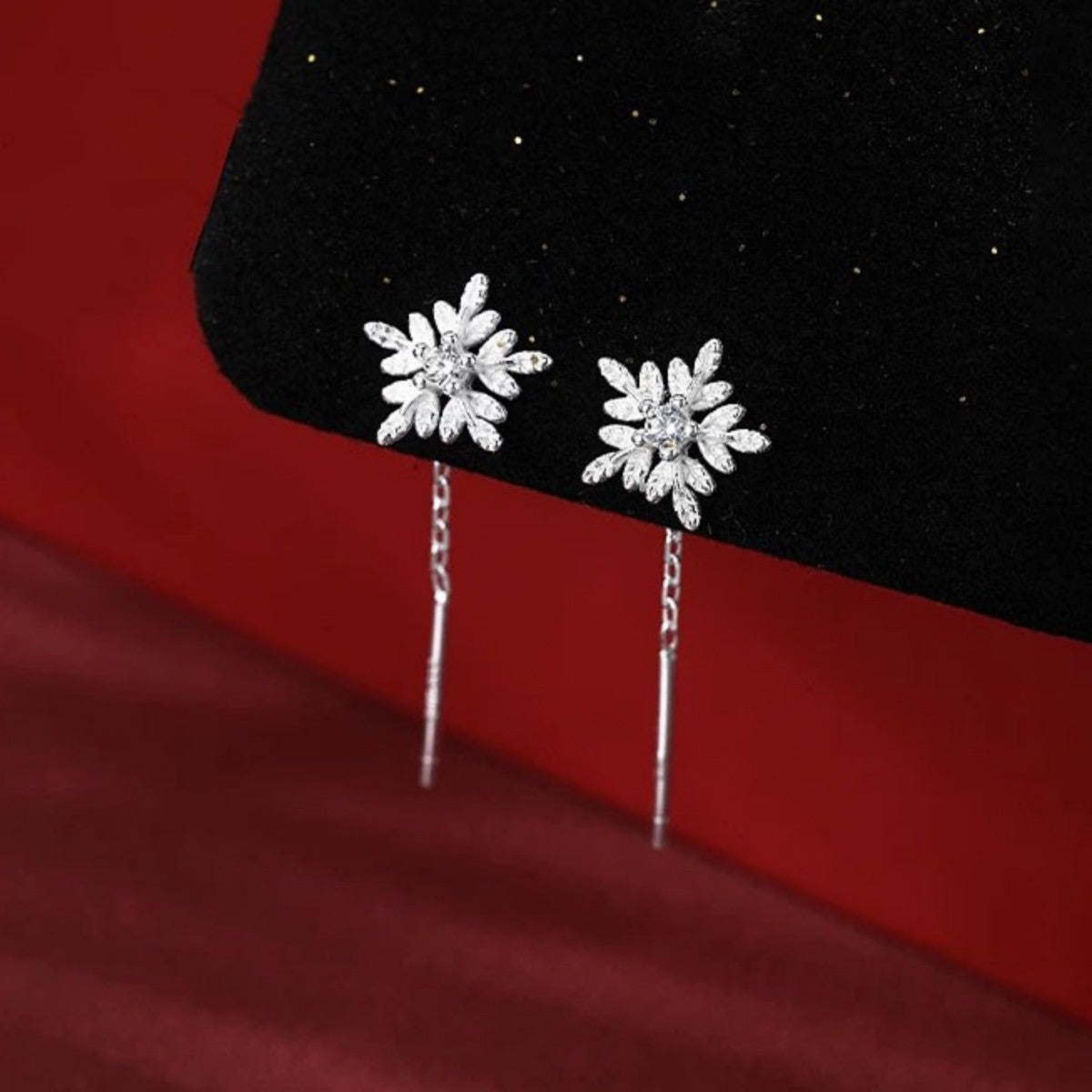 999 Pure Silver Snowflake Earrings – Hypoallergenic & Delicate
