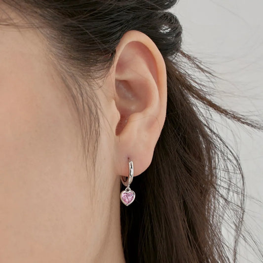 S925 Silver Radiant Love Heart Zircon Earrings – Elegant & Sparkling