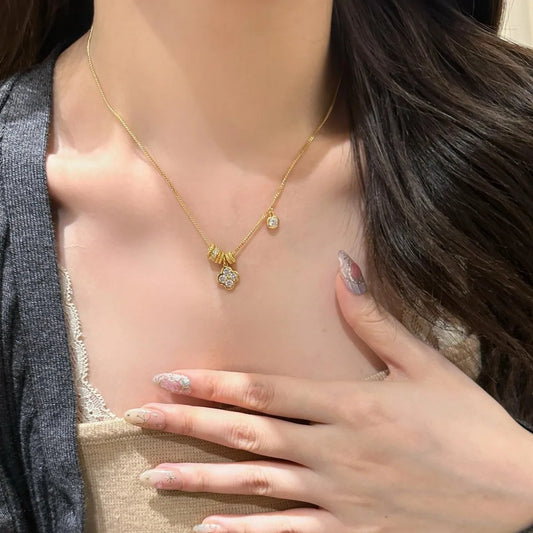 925 Silver Clover Necklace Four Leaf Pendant Gold or Silver
