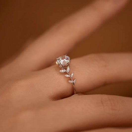 S925 Sterling Silver Moissanite RingAdjustable 1 Carat