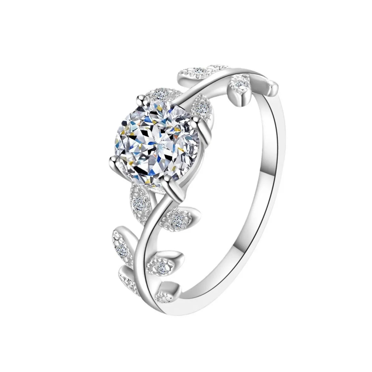 S925 Sterling Silver Moissanite RingAdjustable 1 Carat