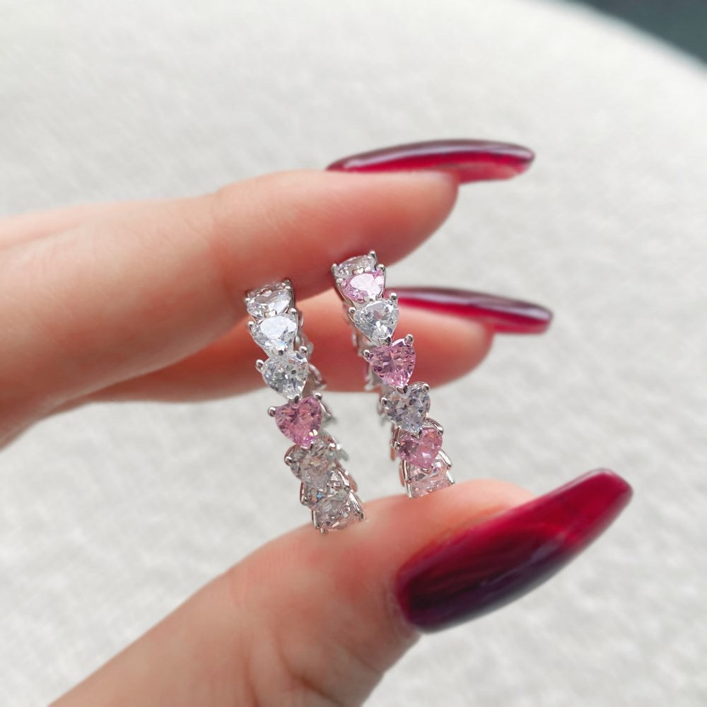 925 Sterling Silver Pink Heart Eternity Ring – Sweetheart Eternity