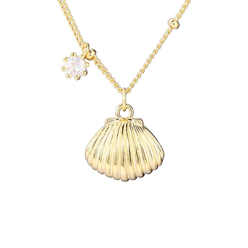 925 Sterling Silver Shell Pendant Necklace