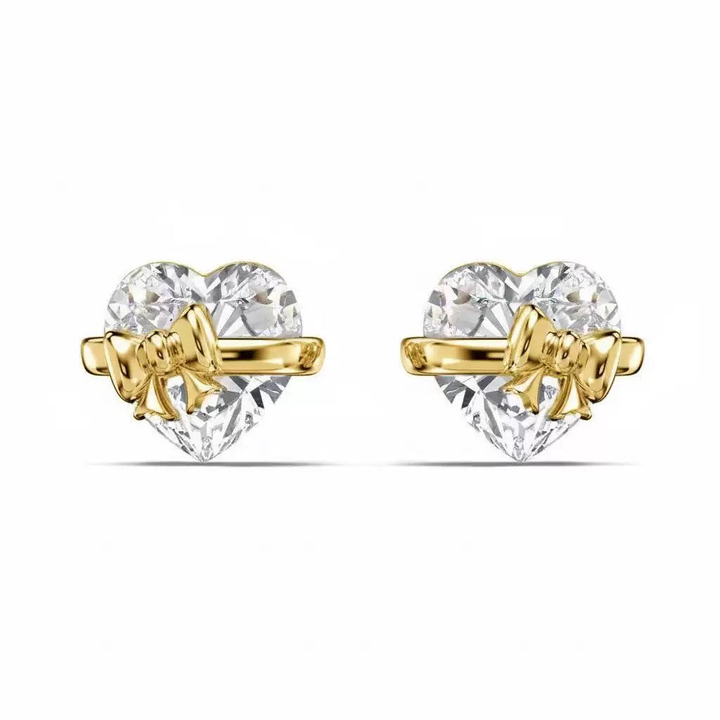 Ribbon Serenade Heart Bow Jewelry Set 925 Sterling Silver
