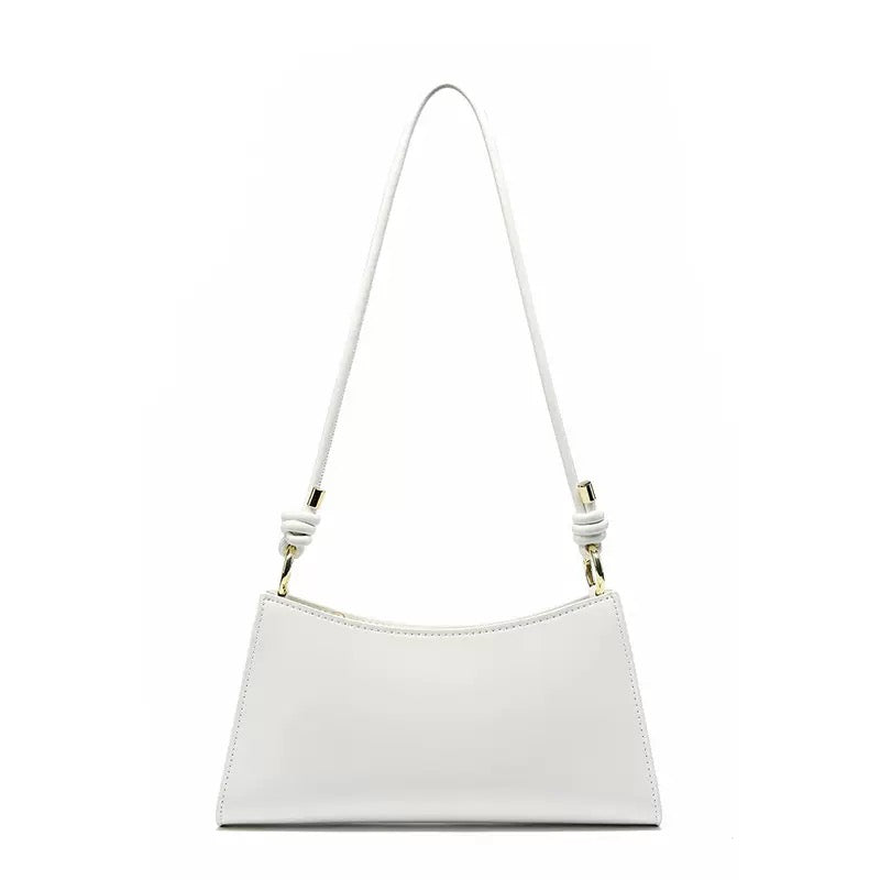 Women's Genuine Leather Underarm Baguette Shoulder Bag