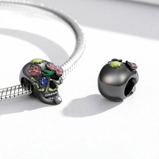 “Rose Skull” S925 Sterling Silver Gothic Halloween Bead