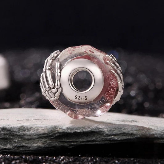 “Skull Night” S925 Silver & Glass Halloween Skull Bead