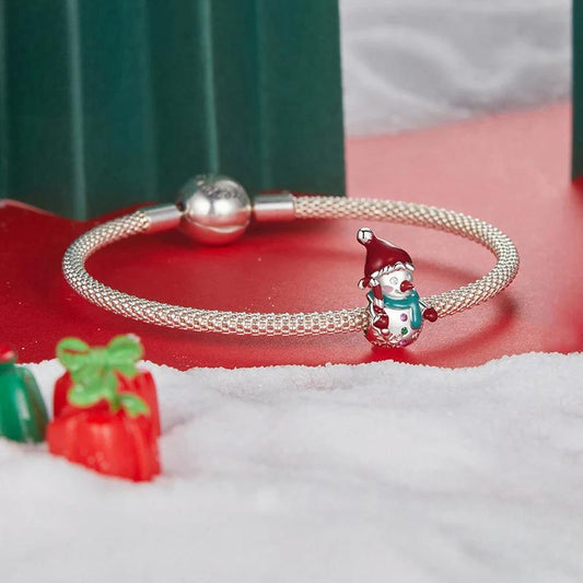 “Frosty Cheer” S925 Sterling Silver Christmas Snowman Charm Bead