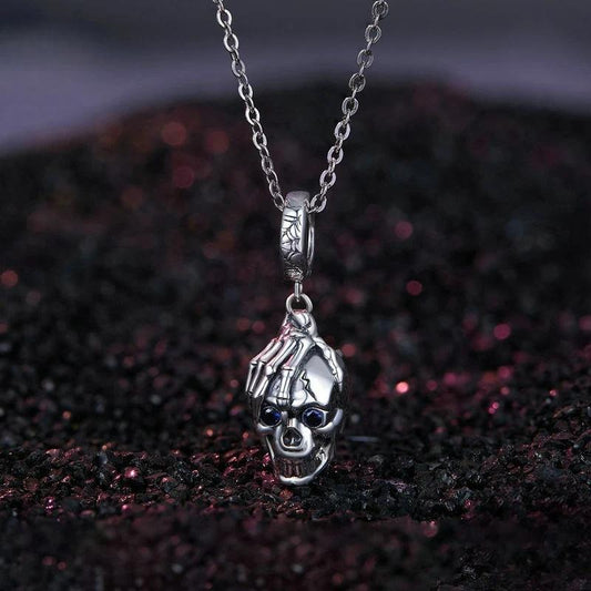 “Skull Noir” S925 Sterling Silver Halloween Pendant Bead