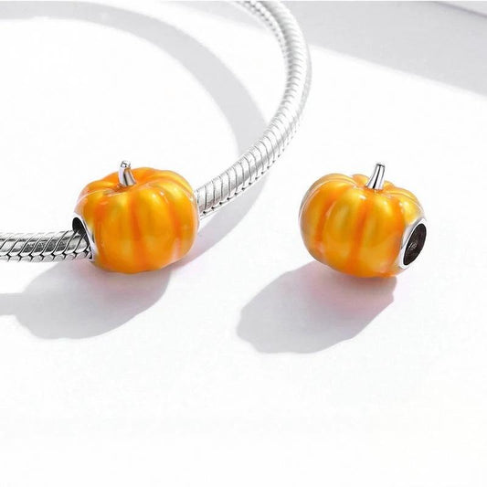 “Pumpkin Glow” S925 Sterling Silver Halloween Pumpkin Bead