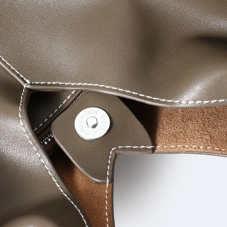 Women's Full-Grain Cowhide Woven Hobo Tote with Detachable Strap