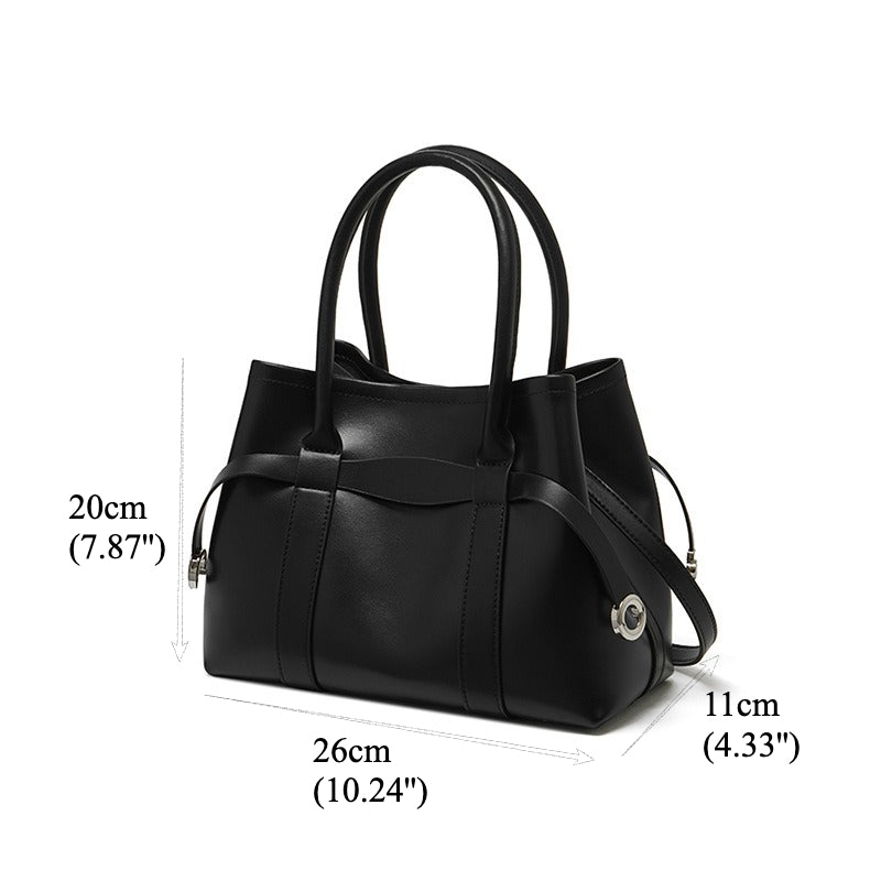 Women's Top-Grain Cowhide Convertible Tote with Inner Pouch
