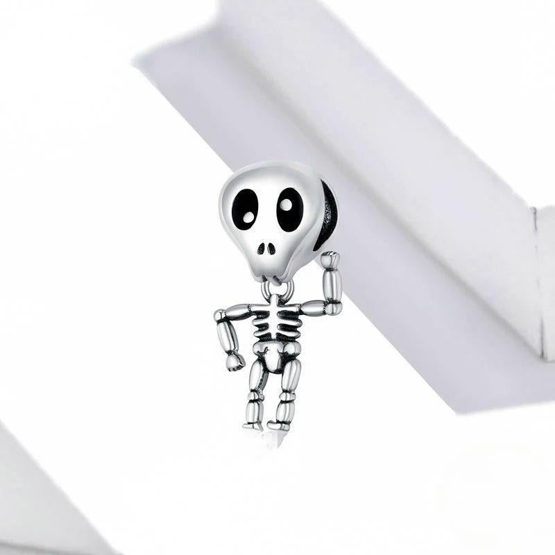 “Skeleton Charm” S925 Sterling Silver Halloween Skeleton Bead