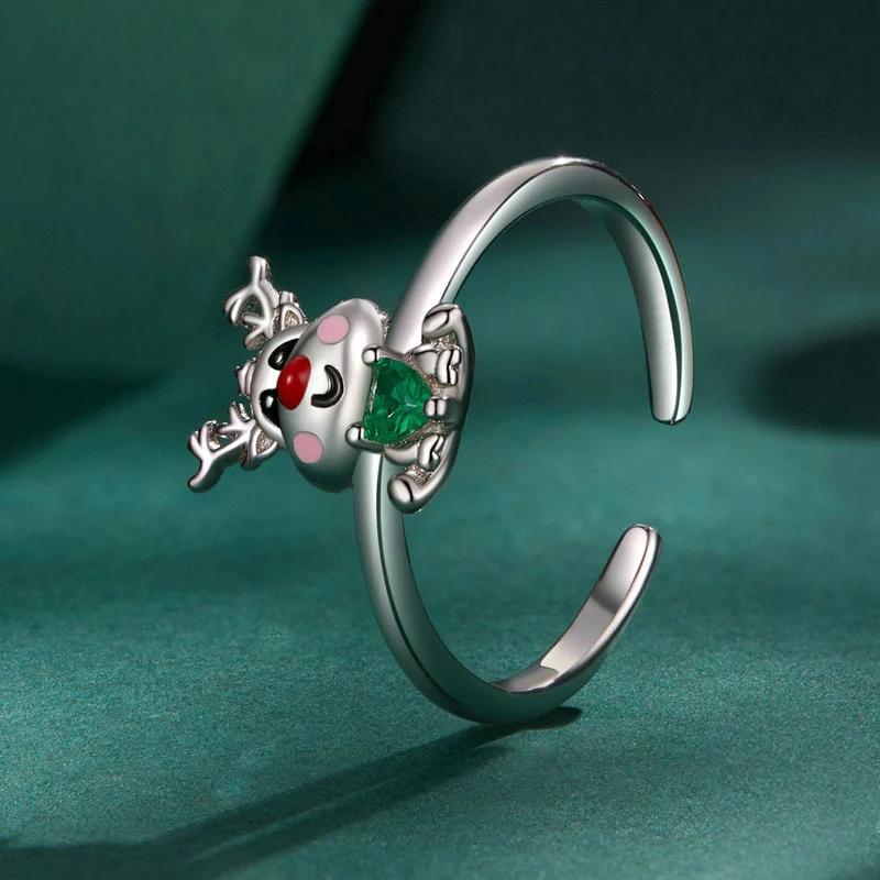“Rudolph Noel” S925 Sterling Silver Open Reindeer Ring