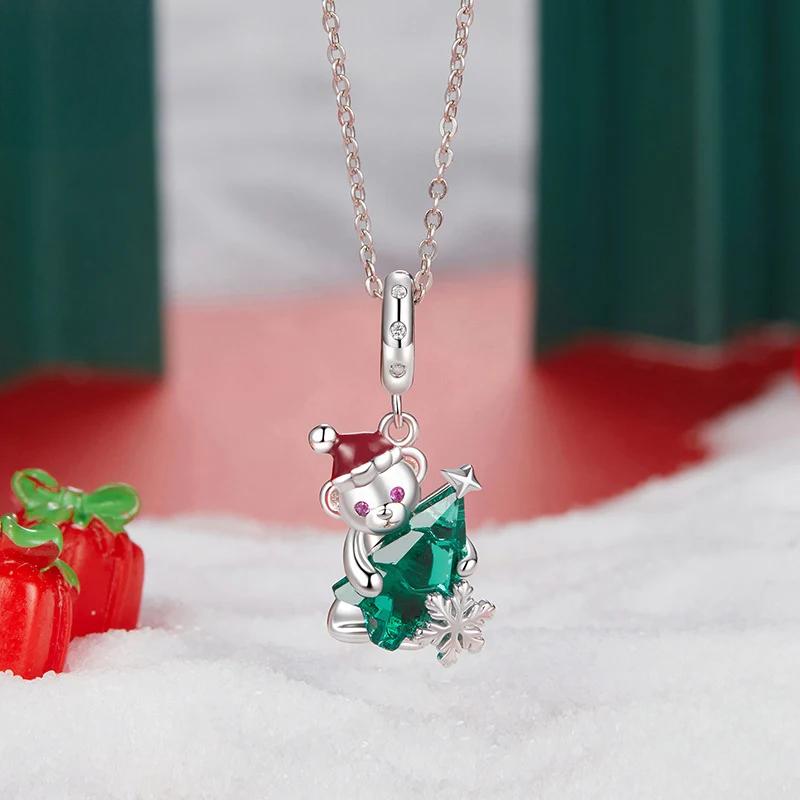 “Teddy Noel” S925 Sterling Silver Christmas Teddy Bear Charm Bead