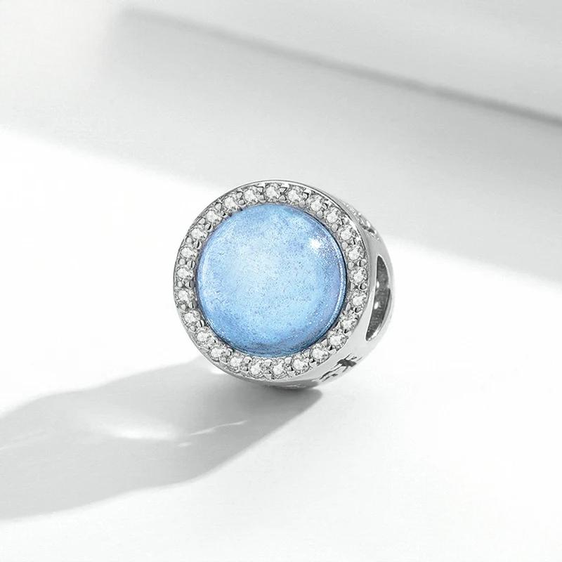 “Winter Nightscape” S925 Sterling Silver Glass Snowflake Charm Bead