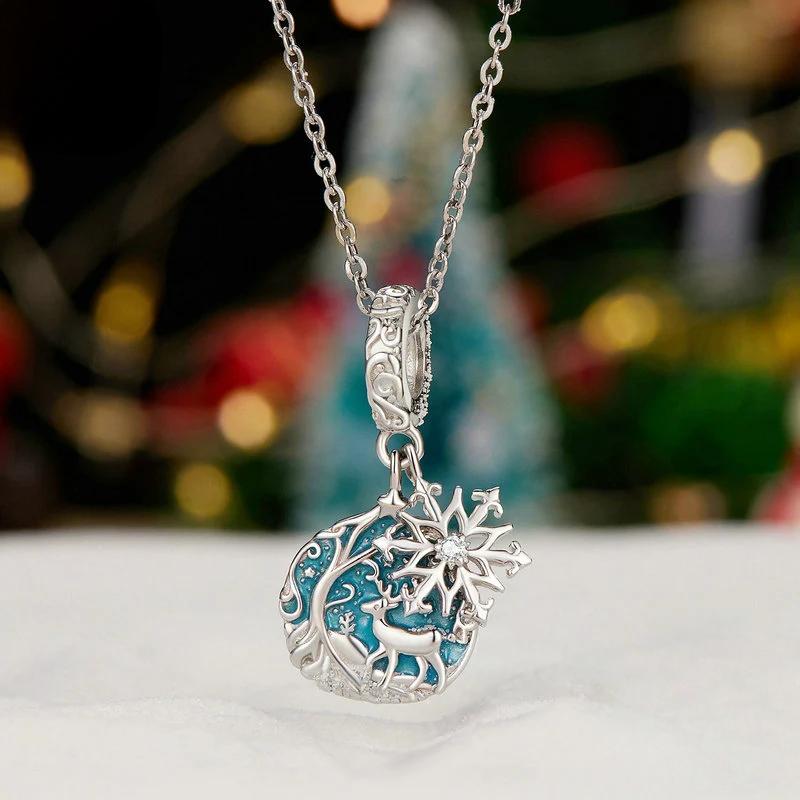 “Luminous Reindeer” S925 Sterling Silver Glow-in-the-Dark Christmas Charm Bead