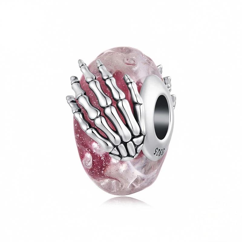 “Skull Night” S925 Silver & Glass Halloween Skull Bead