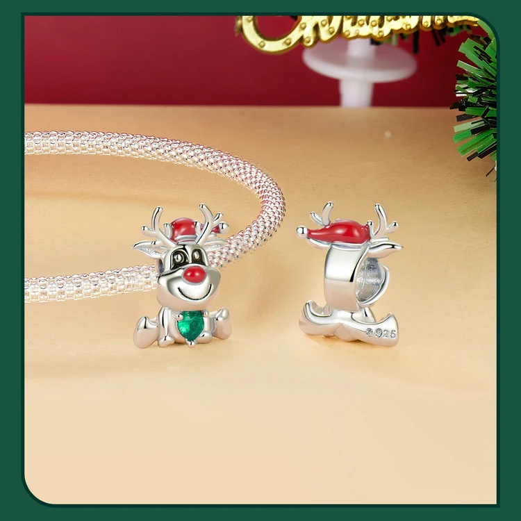 “Christmas Whimsy” S925 Sterling Silver Christmas Charm Bead