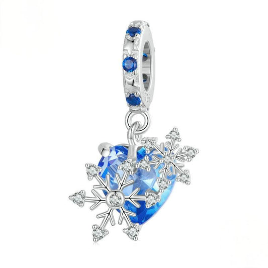 “Winter Castle” S925 Sterling Silver Snowflake Castle Charm Bead