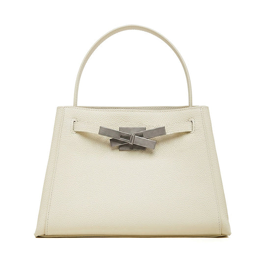 Women's Pebbled Cowhide Bucket Tote with Dual Straps