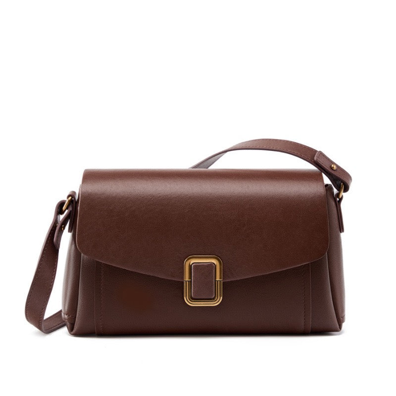 Women's Genuine Leather Commuter Tote Bag with Zipper Divider