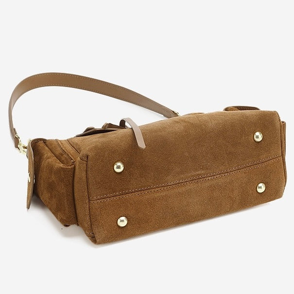 Women's Genuine Leather Matte Utility Shoulder Bag