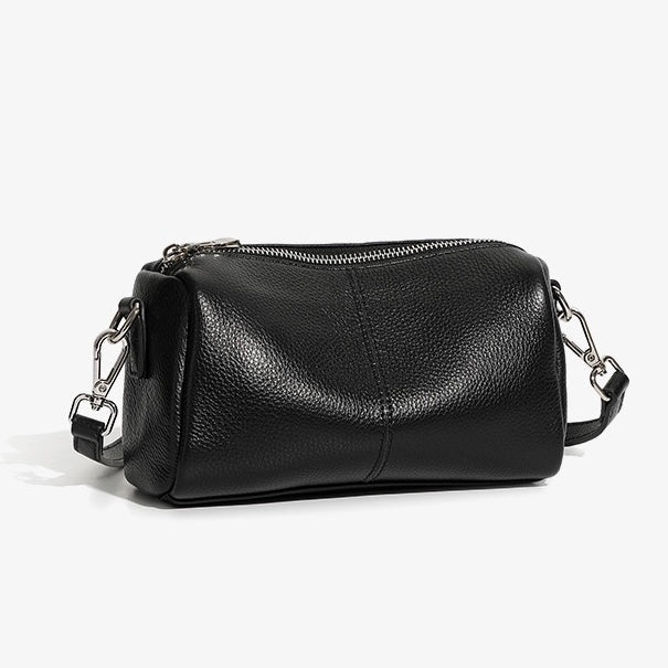 Women's Genuine Leather Soft Cylinder Clutch Bag