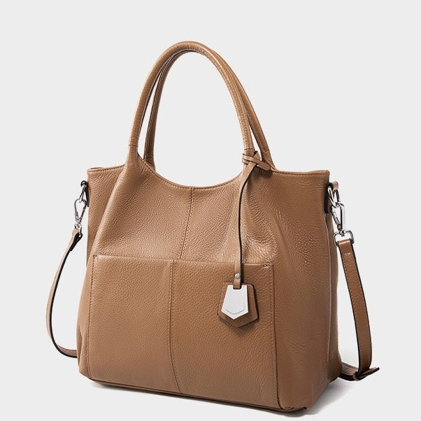 Women's Genuine Leather Large Capacity Tote Shoulder Bag