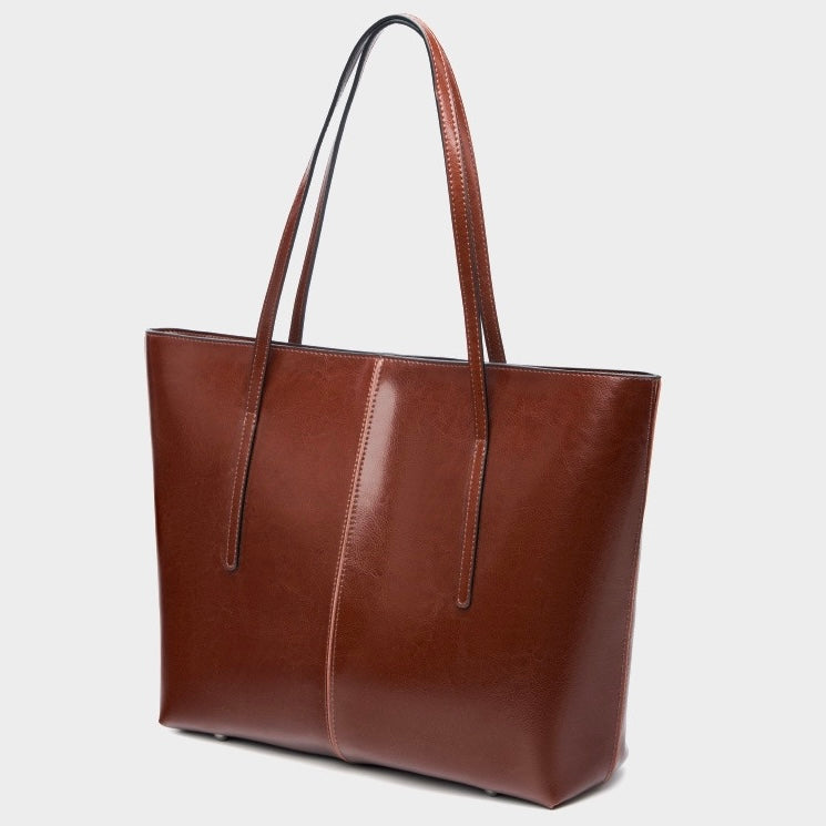 Women's Genuine Leather Large Tote Shoulder Bag