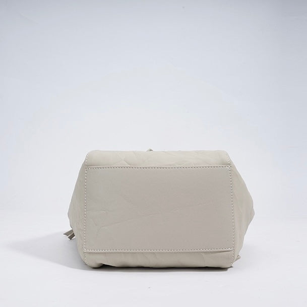 Women's Genuine Leather Pleated Convertible Shoulder Backpack