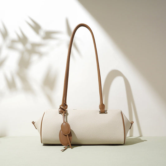 Women's Genuine Leather Pendant Baguette Shoulder Bag