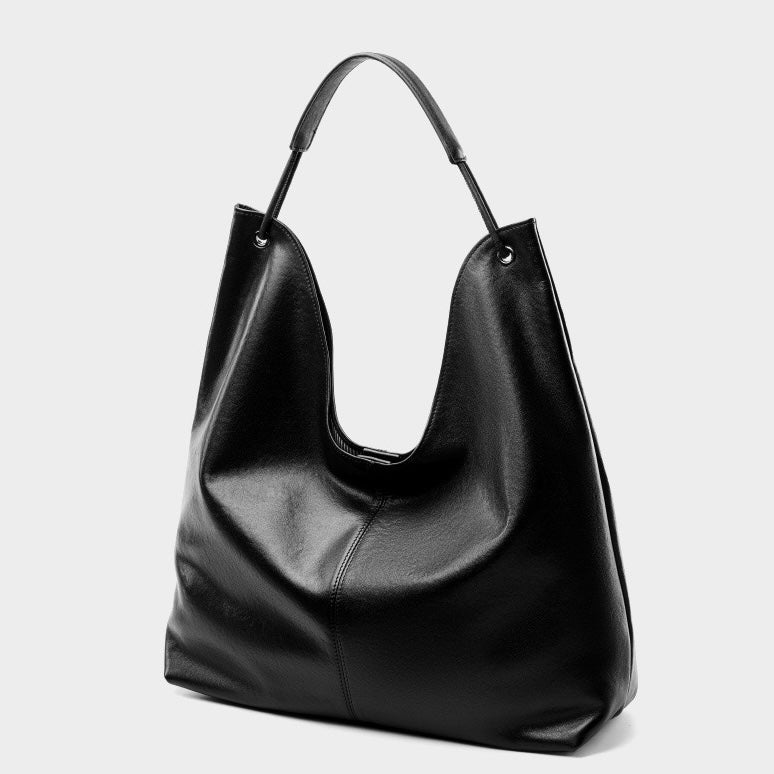 Women's Genuine Leather Large Hobo Tote Bag with Magnetic Closure