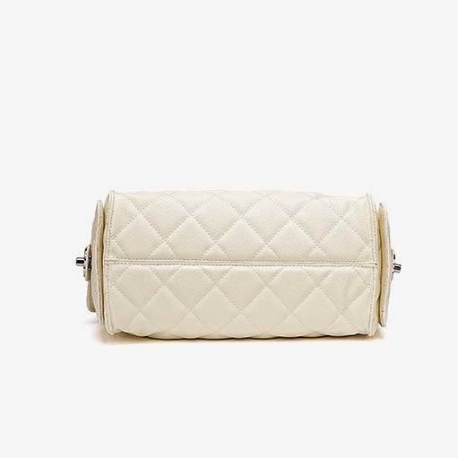 Women's Genuine Leather Quilted Bucket Shoulder Crossbody Bag