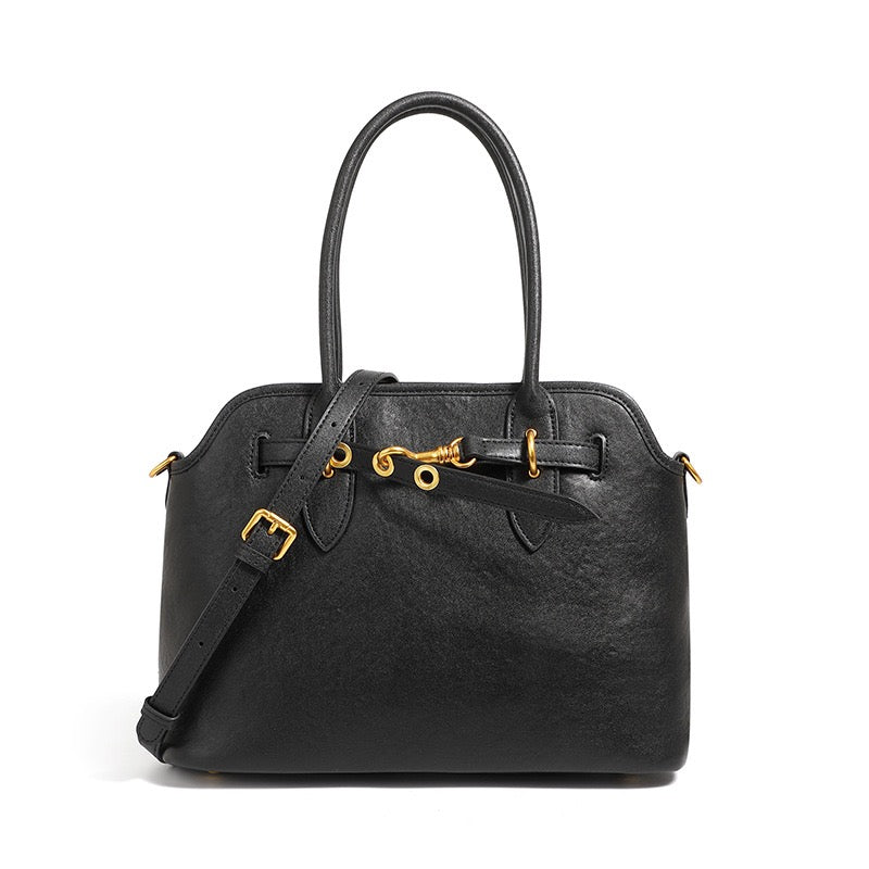 Women's Genuine Leather Vintage Shell Shape Tote Bag