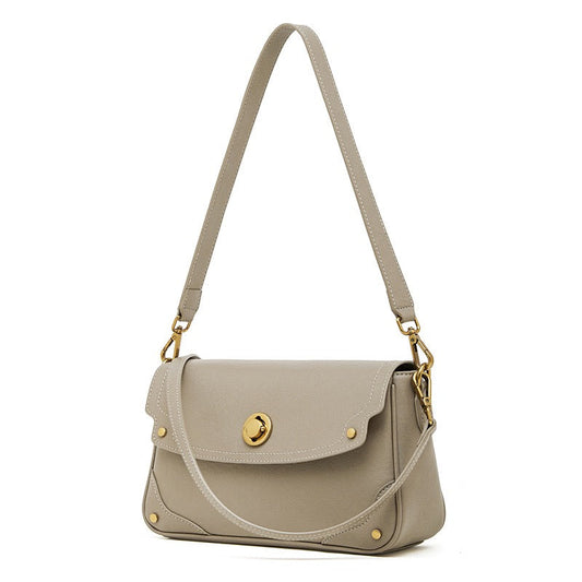 Women's Full-Grain Cowhide Buckle Crossbody Shoulder Bag