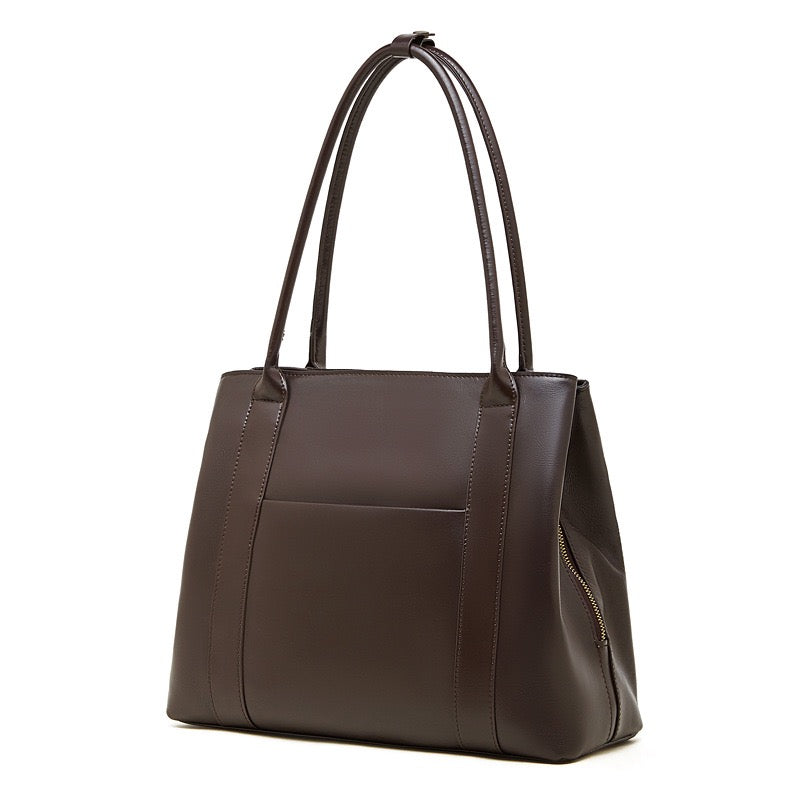 Women's Full-Grain Cowhide Structured Office Tote