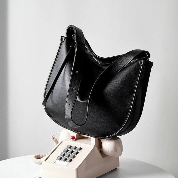 Women's Genuine Leather Soft Tote Bag with Large Capacity and Zipper Closure