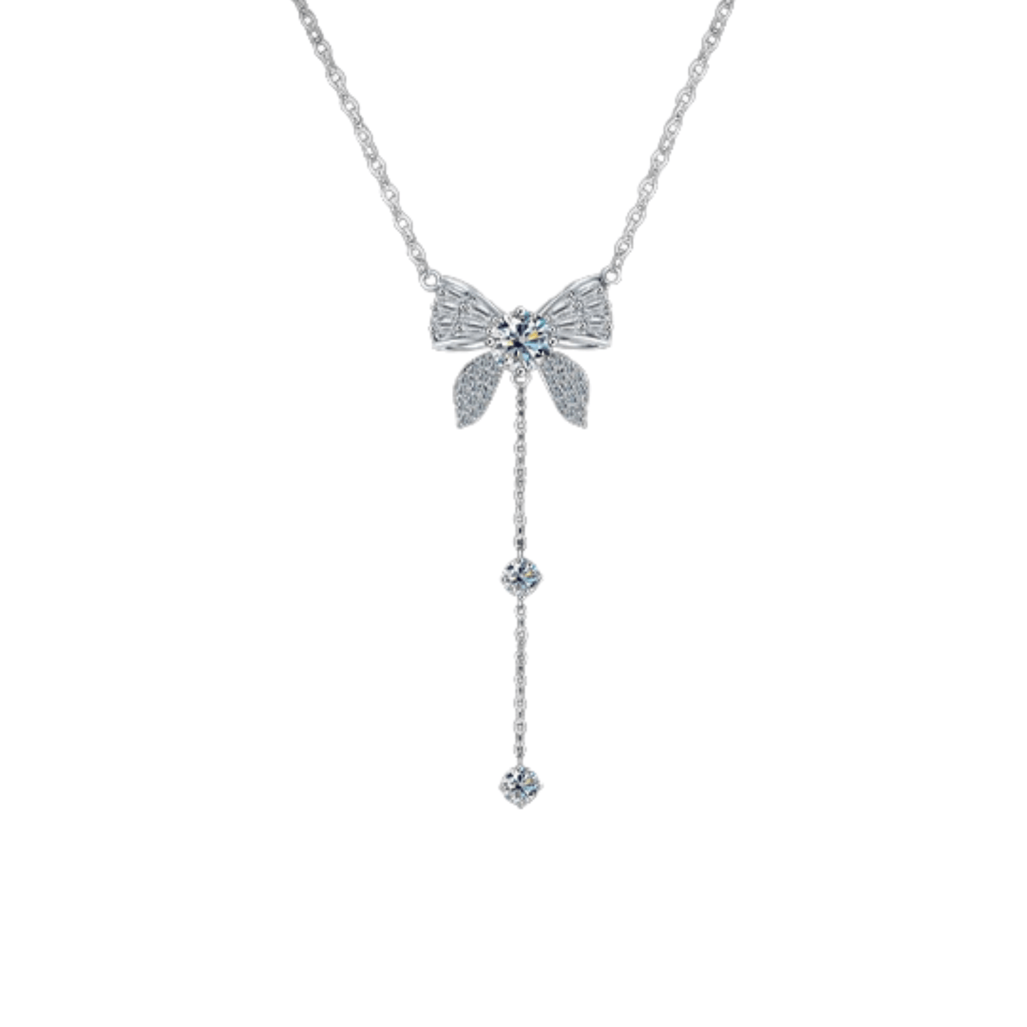 925 Sterling Silver Tassel Bow Necklace – Luminous Bow
