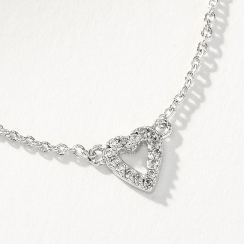 “Heartline” S925 Sterling Silver Minimalist Heart Necklace