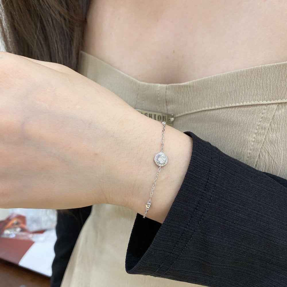 Halo Whisper Zircon Halo Bracelet in S925 Sterling Silver