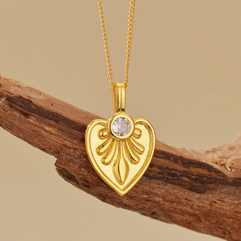“Heart Glow” S925 Sterling Silver Sparkling Heart Pendant Necklace
