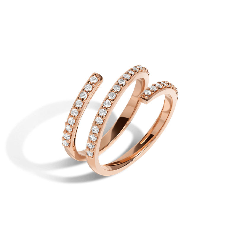“Pure Orbit” S925 Sterling Silver Open Adjustable Zircon Ring