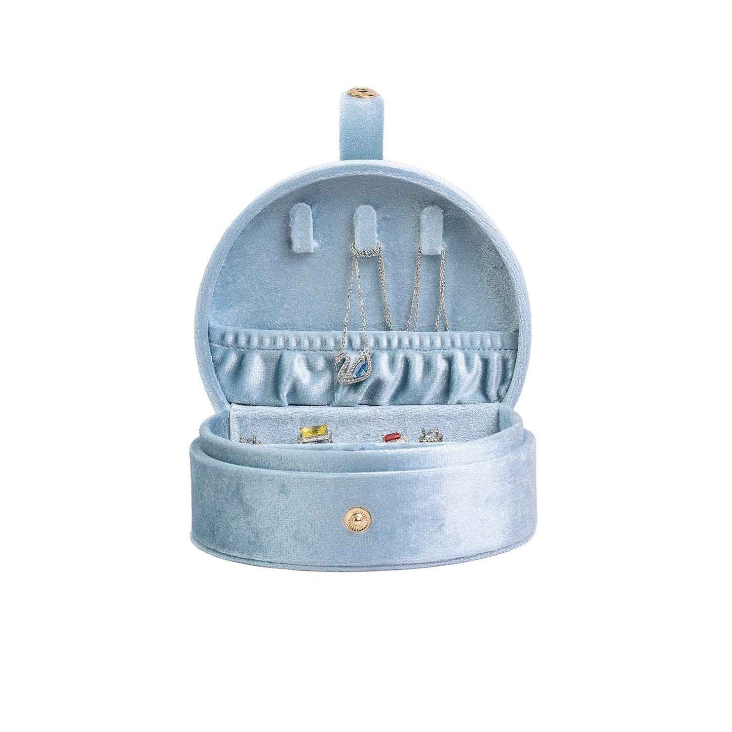 Velvet Jewelry Case Compact Travel Organizer for Rings Earrings Necklace