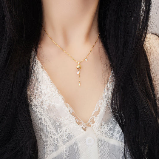 Lily Drop S925 Sterling Silver Lily of the Valley Pendant Necklace