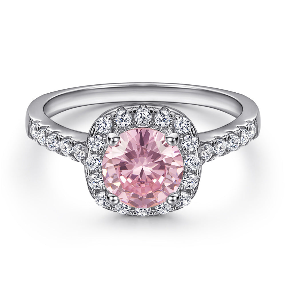 925 Sterling Silver Pink Zircon Jewelry Set – Pink Halo Symphony