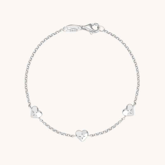 Velour Hearts Mini Heart Zircon Bracelet 925 Sterling Silver